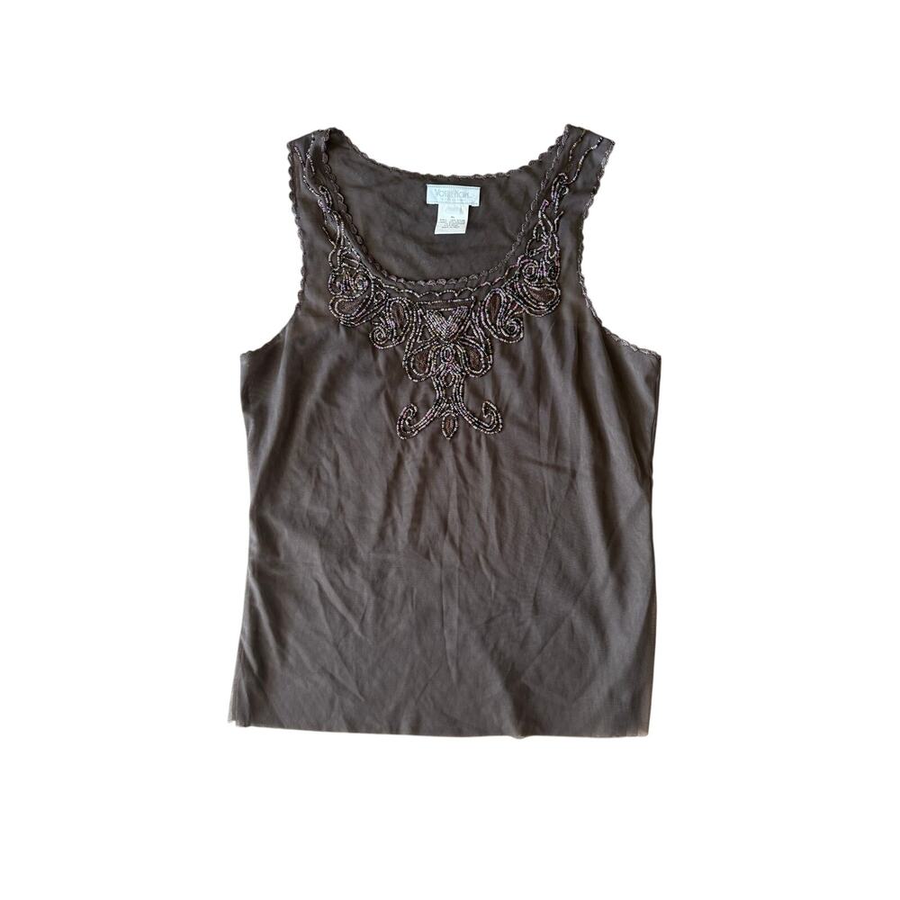 Votre Nom Collection Beaded Sleeveless Top XL